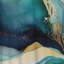 Sarcelle et or abstrait I - rideau en velours moderne - obscurcissant - 1 panneau-107831437
