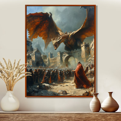 Impression épique «Bataille épique entre les dragons et les soldats IV» - Dragons