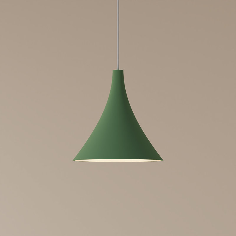 Gota Pendant Light, Sage, White, 14" H x 9.84" W x 9.84" D