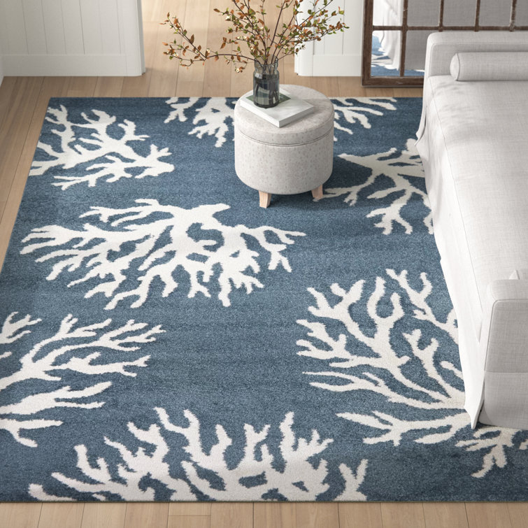 Blue White Shell Rug Sand & Stable Boca White/Blue Area Rug & Reviews - Wayfair Canada
