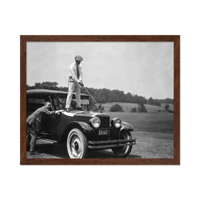Golfing on Antique Car