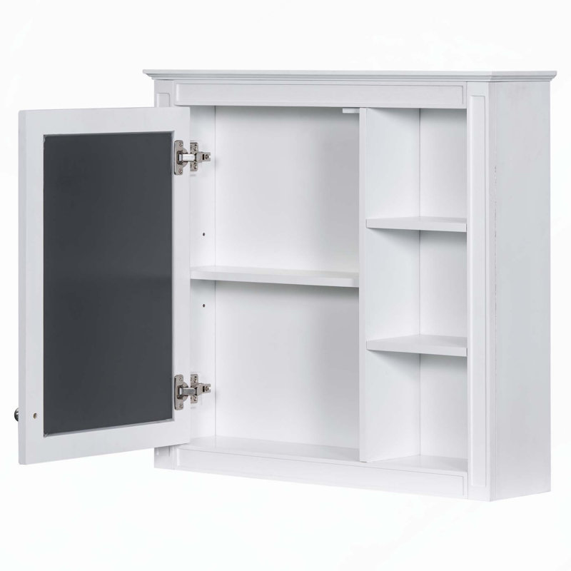 Armoire de salle de bain murale polyvalente avec plusieurs options de rangement et design moderne, Blanc