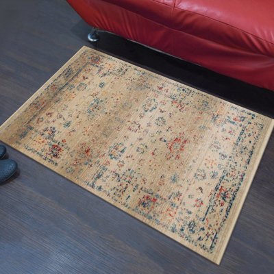 MACHINE MADE POLYESTER AREA RUGS  - Rectangle | Multicolor | Classic Oriental Traditional  Design, Low Pile Machine Made Area Rugs