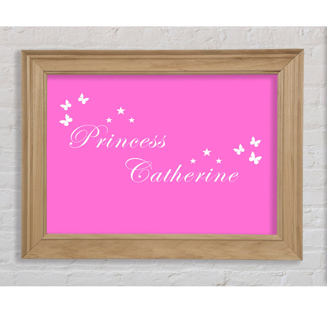 Girls Room Quote Your Own Name Princess Vivid Pink - Einzelbildrahmen Kunstdrucke