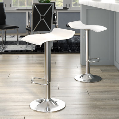 Shinea Swivel Upholstered Adjustable Height Counter Stool with Metal Frame