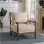 Fauteuil d'appoint à dossier amovible beige et naturel
