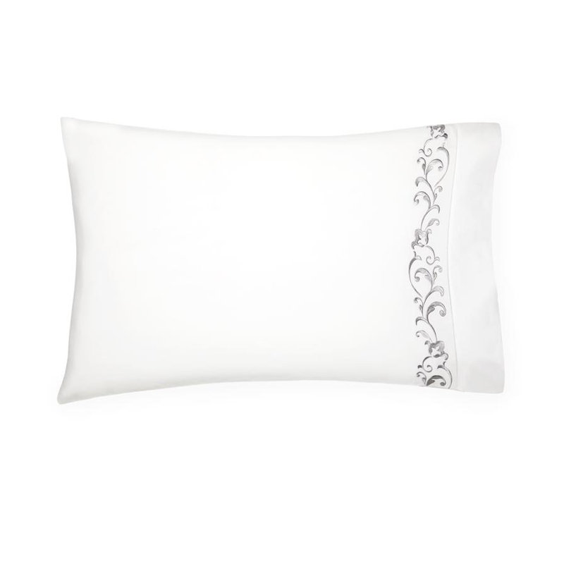 Griante Percale Pillow Case, King, White/White