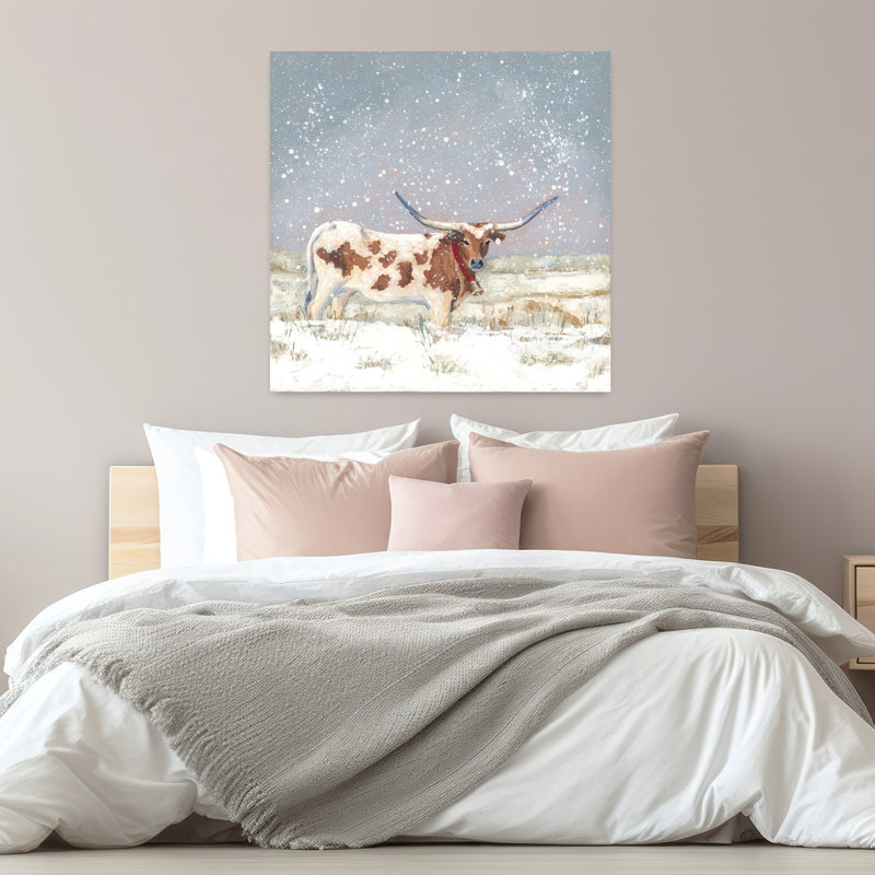 Paysage de vache abstrait Longhorn, H 32 po x l 32 po