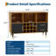 Armoire de bar autoportante avec éclairage à DEL et prises de courant, armoire à boissons compacte avec support à vin pour le salon-426876675