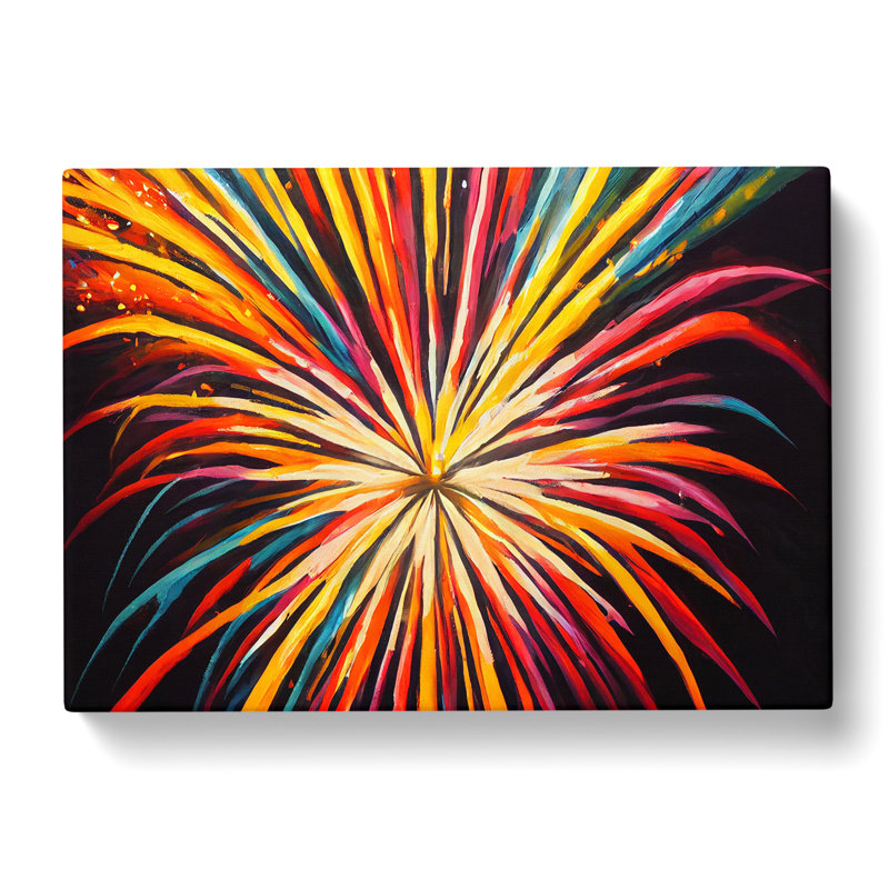 Grand Fireworks Abstract - Wrapped Canvas, 35cm H x 50cm W x 3cm D