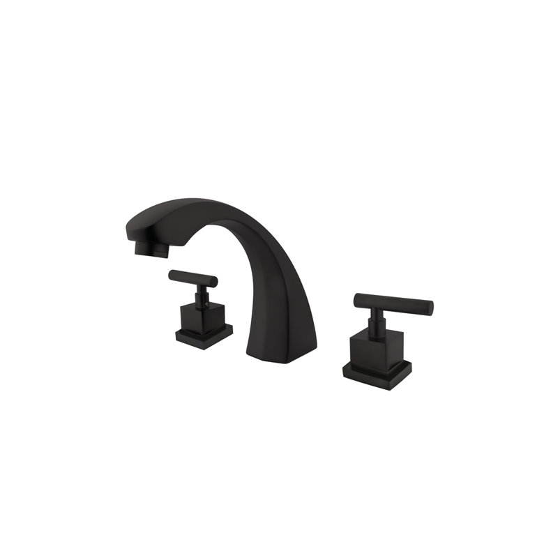 Robinet de baignoire romaine à deux poignées à fixation sur le comptoir à 3 trous Kingston Brass