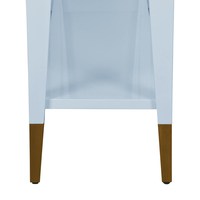 54'' W Solid Wood Console Table, Light Blue Lacquer