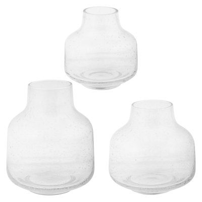 BUBBLE GLASS VASE S/3 (S23)