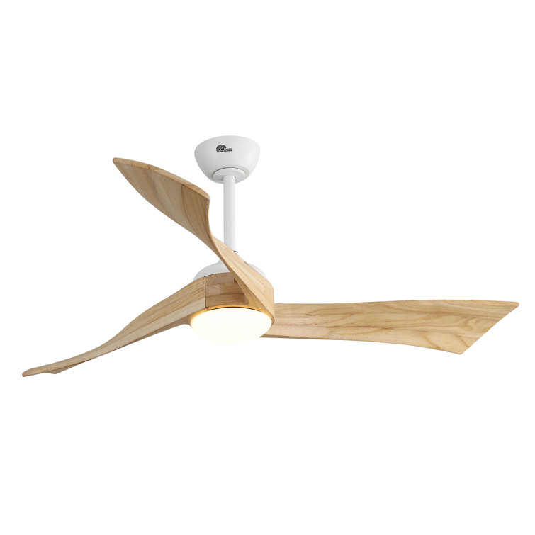 52" 3 - Blade Wood LED Ceiling Fan With Remote Control And Light Kit Included