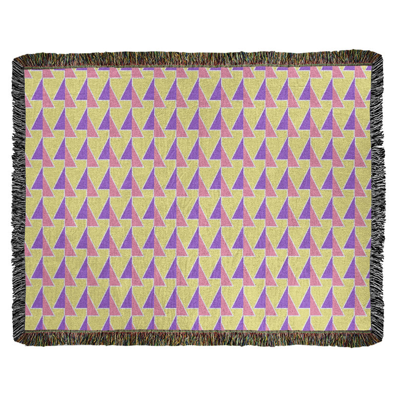 Couverture en coton tissé à flèches changeante, l 37 po x L 52 po, Mauve jaune, rose