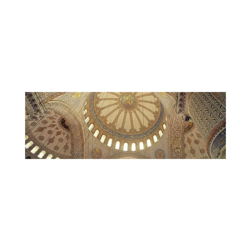 Interiors Of A Mosque, Blue Mosque, Istanbul, Turkey by Panoramic Images - Wrapped Canvas Panoramic Print