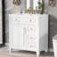 Meuble-lavabo moderne 30 po avec lavabo en céramique et 3 tiroirs Madison-133597857