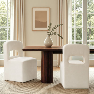 Upholstered Dining Chairs with Casters, Modern Single Sofa Chair with Slient Wheels for living room, Arrived Assembed