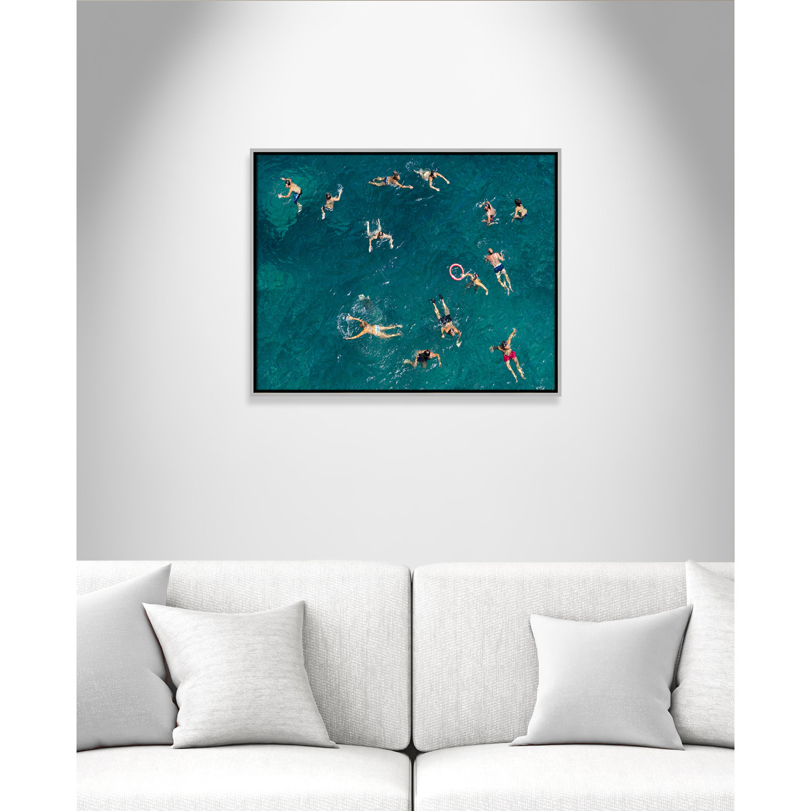 Norvell "Tonti" Print by Tonti, Silver Framed Canvas, 23.5" H x 29.5" W x 2" D