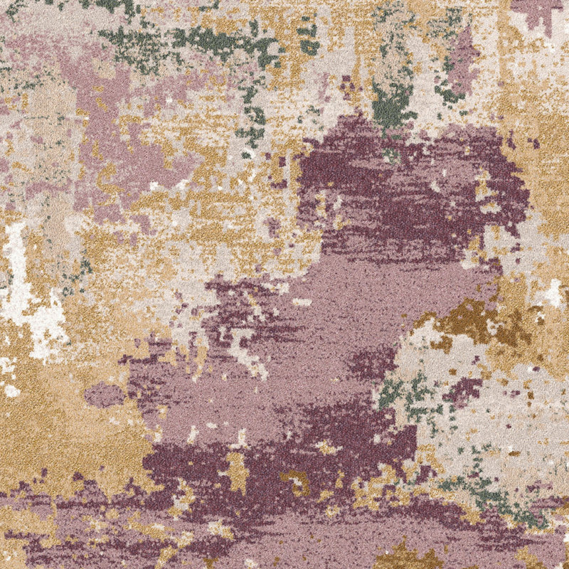 Tapis mauve à motif d'aquarelle, Rectangle 7 pi 8 po x 10 pi 9 po