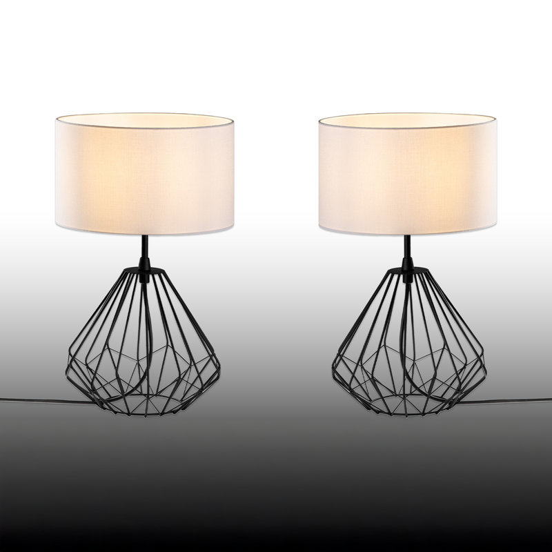 Ensemble de lampes de table 2 pièces, Noir, Noir