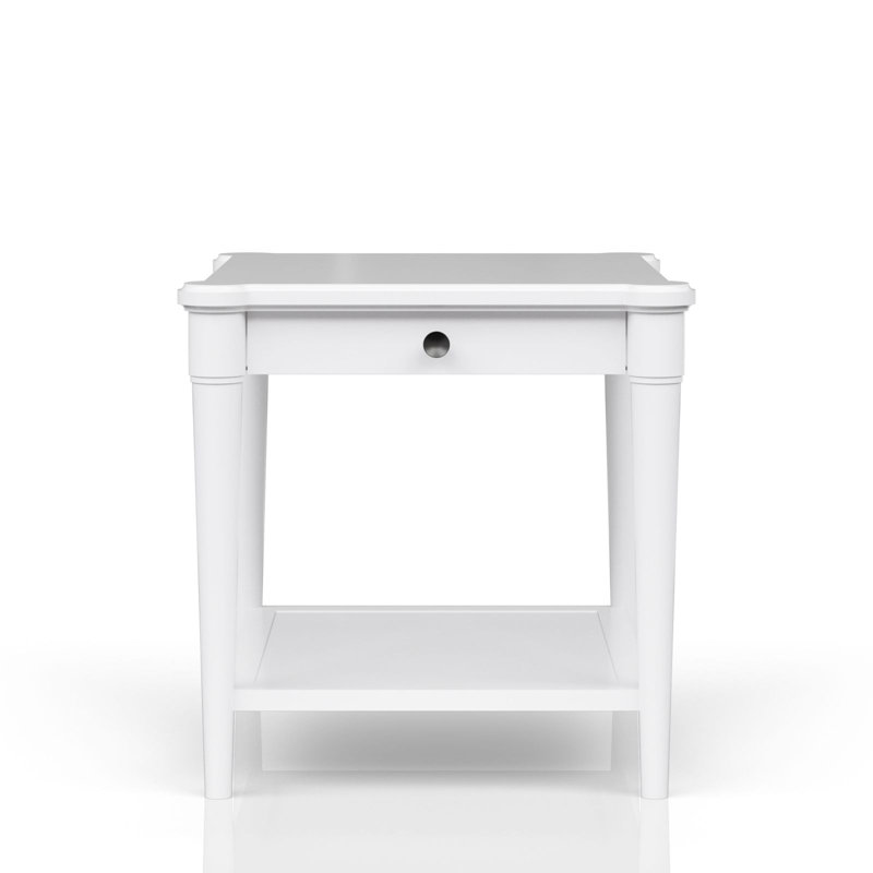 Table de bout avec tiroir de rangement Ed, Blanc