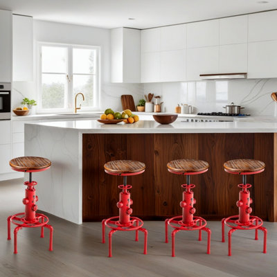 Dicle Swivel Adjustable Height Counter Stool with Metal Frame