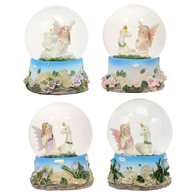 Ensemble de globes 4 pièces pixie imaginaires avec licorne miniature paillettes Nermal