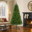 Arbre de Noël artificiel non éclairé 7 pi avec 775 pointes, branches en PVC pour un décor des Fêtes classique et une installation facile-148046520