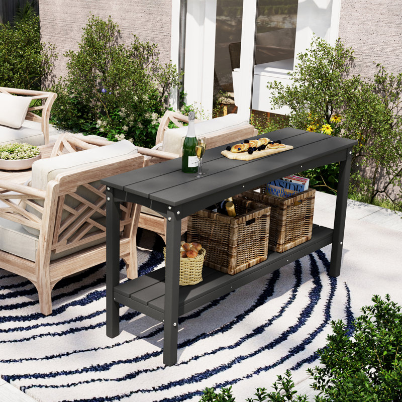 Armentha 55.5" W Outdoor Buffet Table, Gray