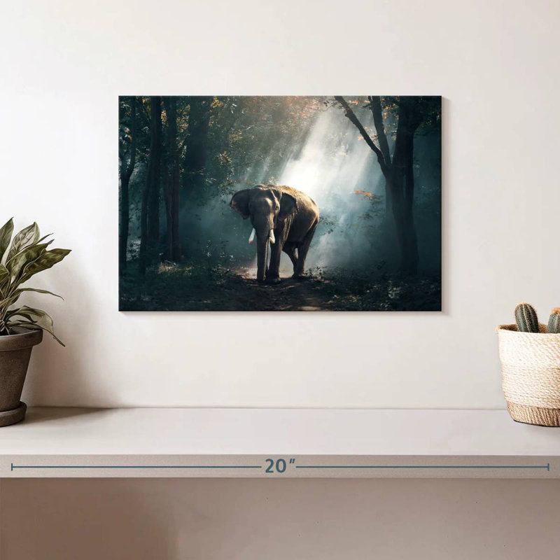Sunlit Jungle Elephant, 8" H x 12" W
