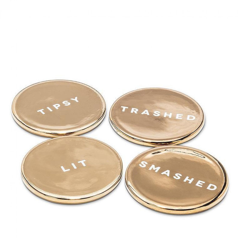 Set Of 4 Drunk Expressions Coasters