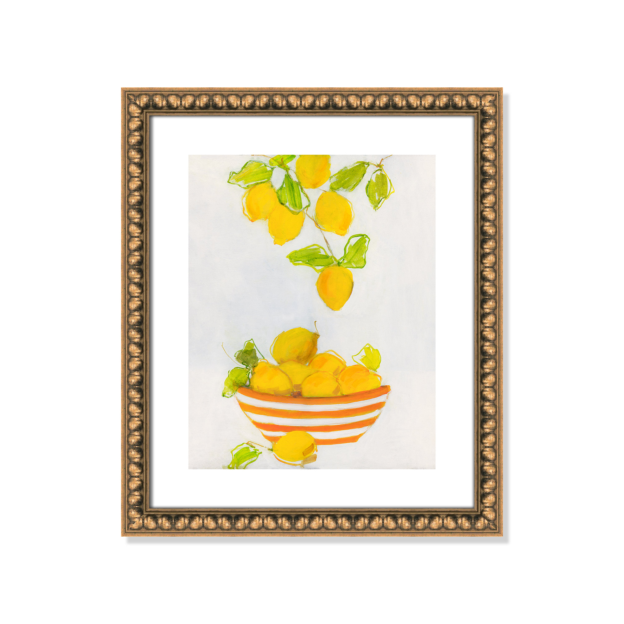 Lemonlicious by Sally Swatland - Painting Print, 19" H x 16" W x 1.13" D, Gold Bead Framed Paper