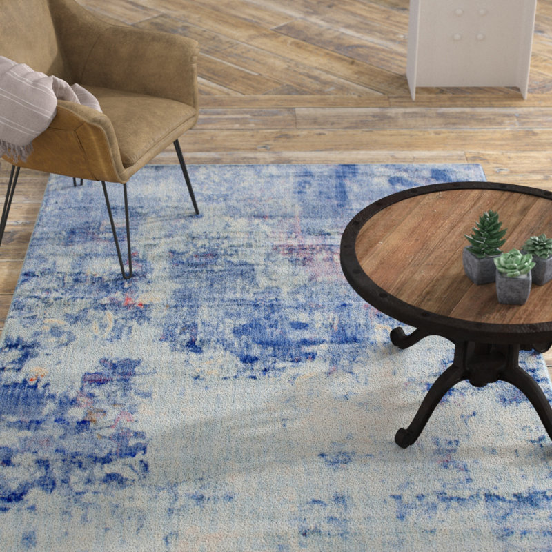 Tapis d'intérieur bleu Frodsham, Rectangle 8 pi x 10 pi