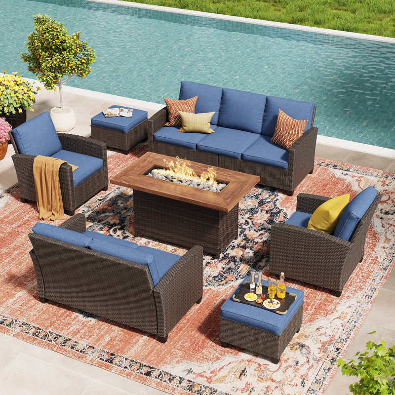 Ensemble de conversation pour patio, Bleu ardoise