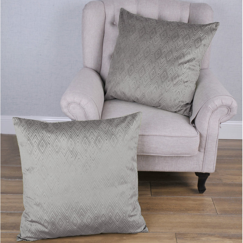 Square Euro Cushion Cover, Silver