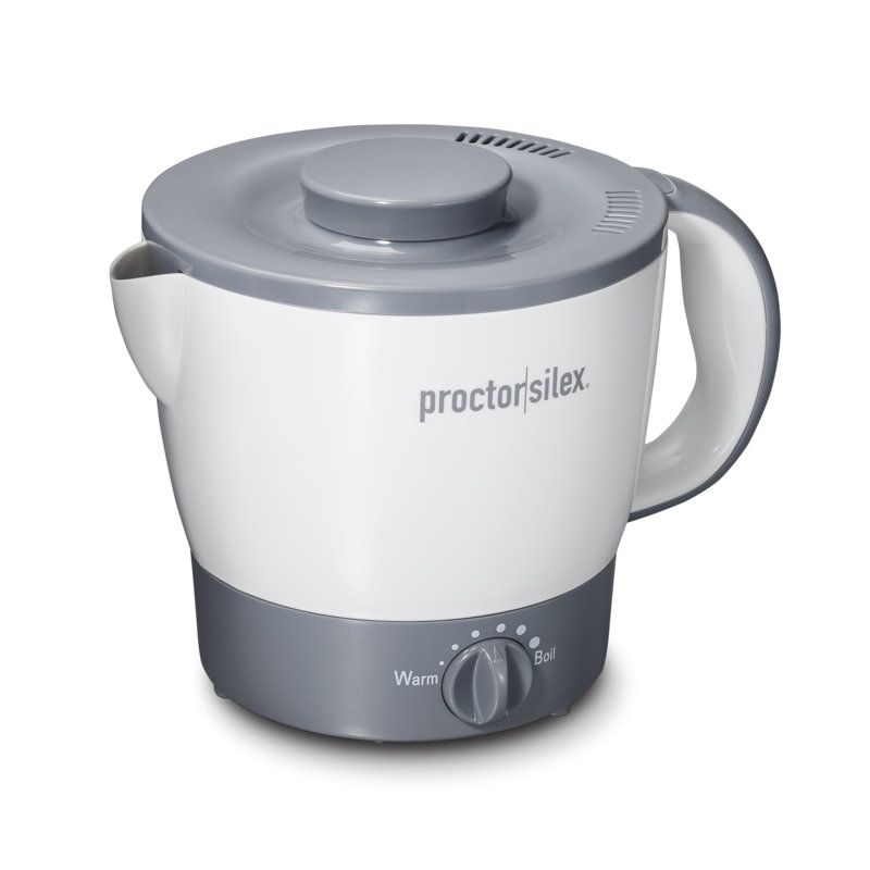 Proctor Silex 32 oz. Hot Pot, chaleur réglable de chaud à ébullition, revêtement antiadhésif sans PFAS facile à nettoyer, blanc, 48507MN