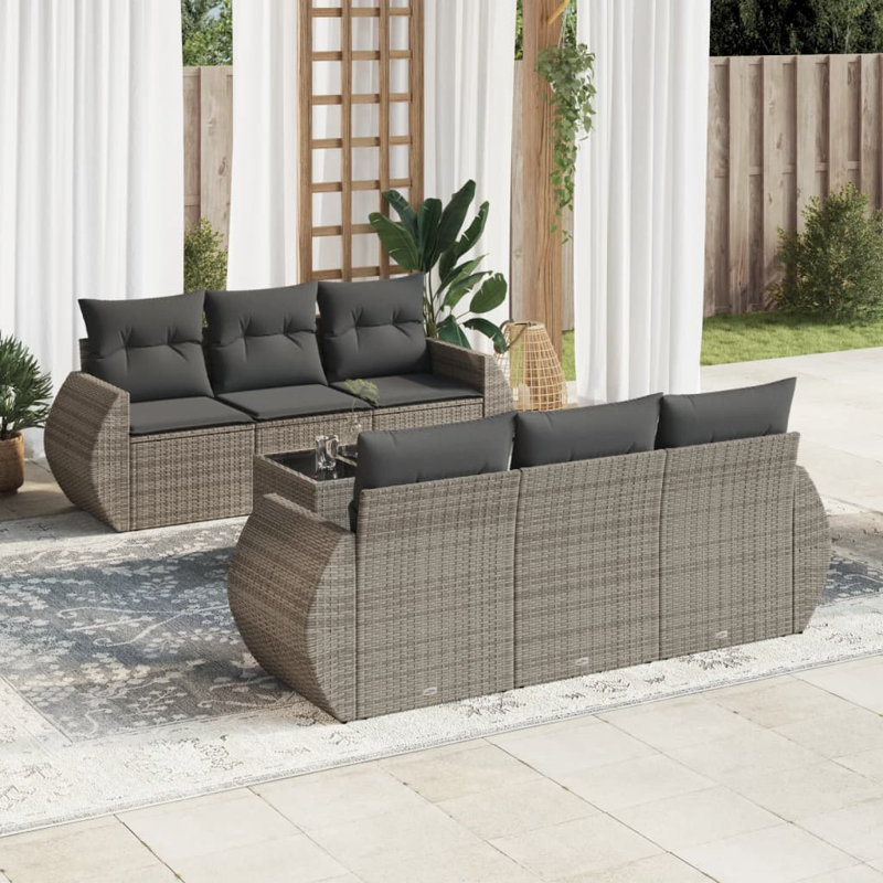 Vidaxl Patio Sofa Set 7 Pieces