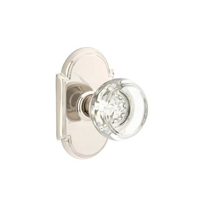 Emtek Passage Interior Mortise Set w/ #8 Rosette & Georgetown Glass Knob (RH)
