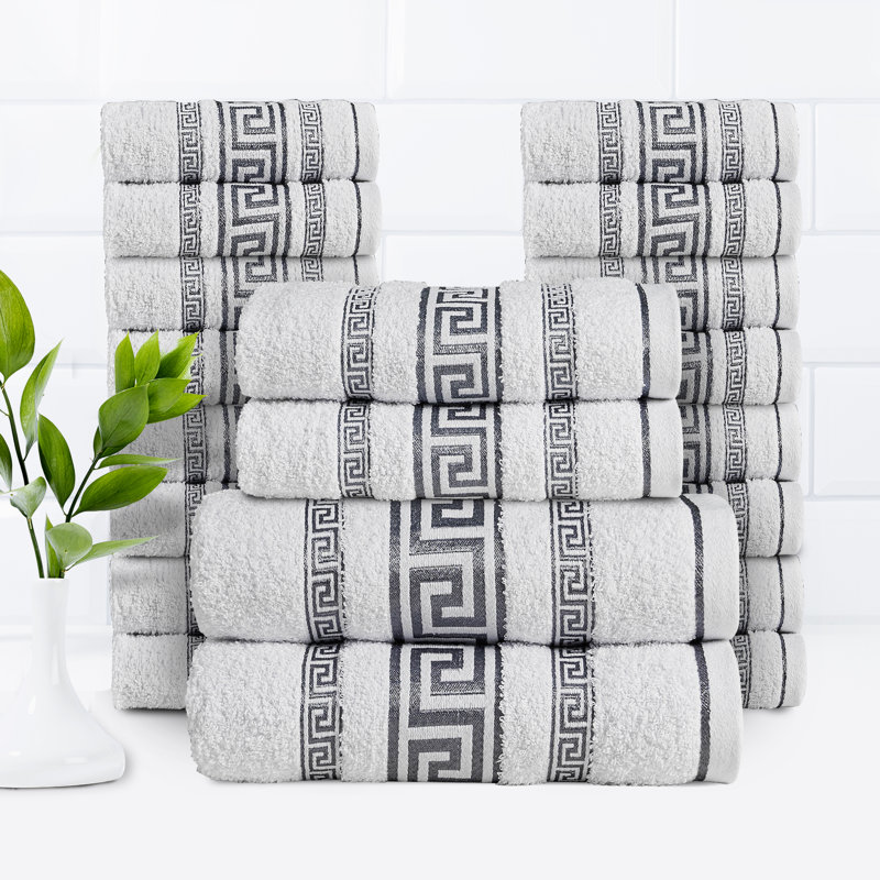 20-Piece Luxury Cotton Towel Set | Soft, Cosy Family Bale Set with 2 Bath, 2 Hand, 16 Face Towels for Ultimate Comfort, Green