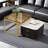 2-In-1 Square Nesting Coffee Table With Wheels & Drawers, Stackable Side Table With High Gloss Marble Grain Top, End Table Set With Brown Tempered Glass For Living Room-806633950