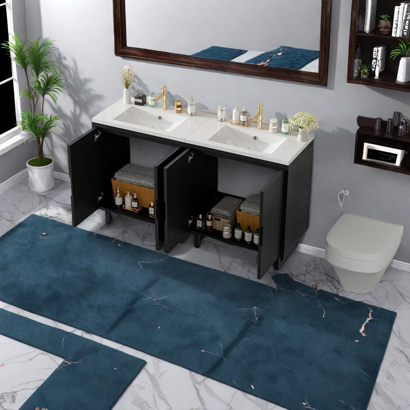 Rangement de meuble-lavabo moderne noir