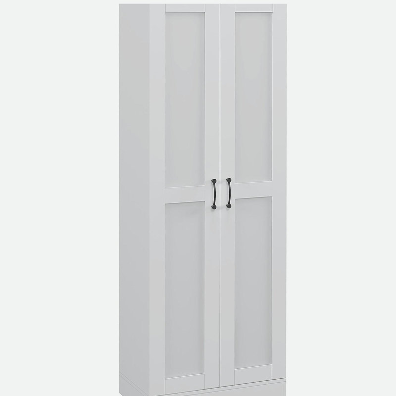 Armoire de rangement de 69 po de hauteur avec tablettes de rangement mobiles et armoire garde-manger moderne avec portes