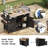 52.8"W Wicker Outdoor Grill Cart with Extended Plastic Wood Table Top-465266540