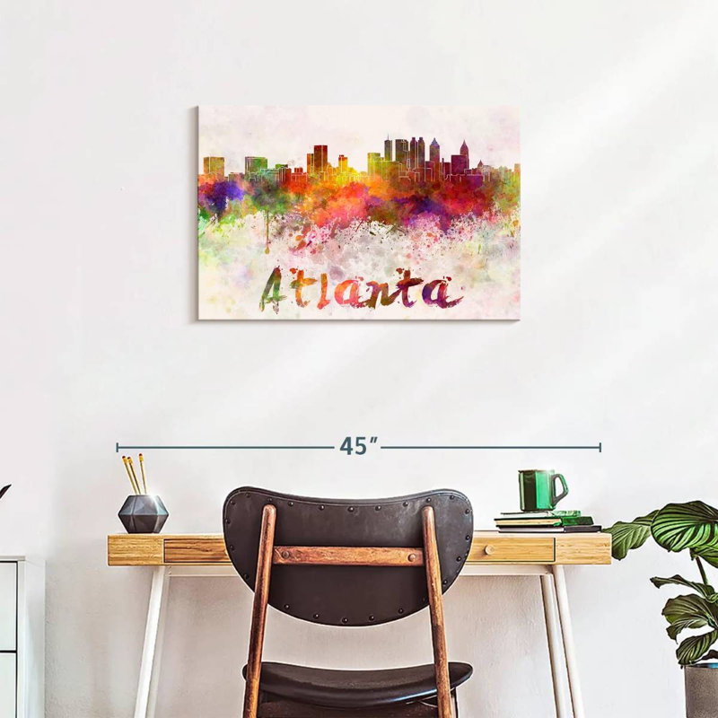 Atlanta Skyline Colors Canvas Print, 20" H x 30" W x 1.25" D