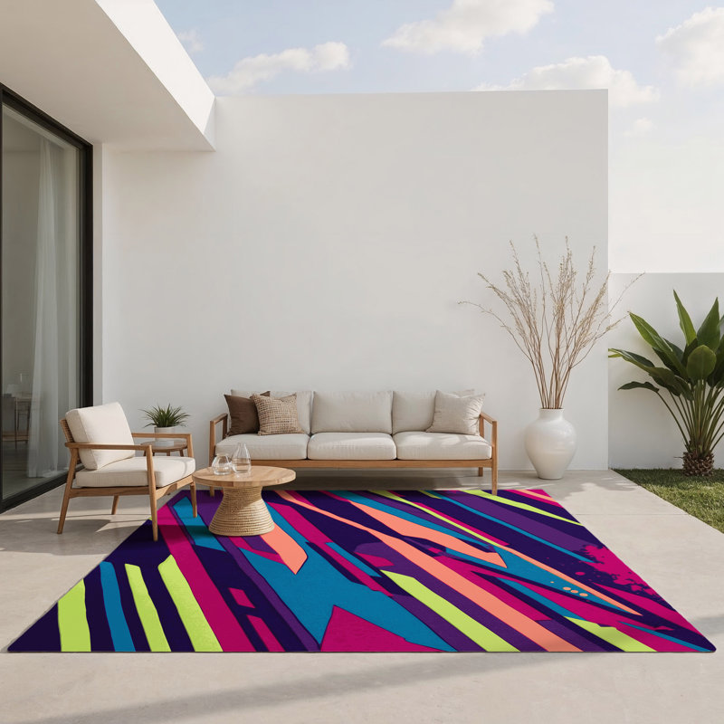 Tapis intérieur et extérieur Cyber Glow, Rectangle 1 pi 6 po x 2 pi 6 po