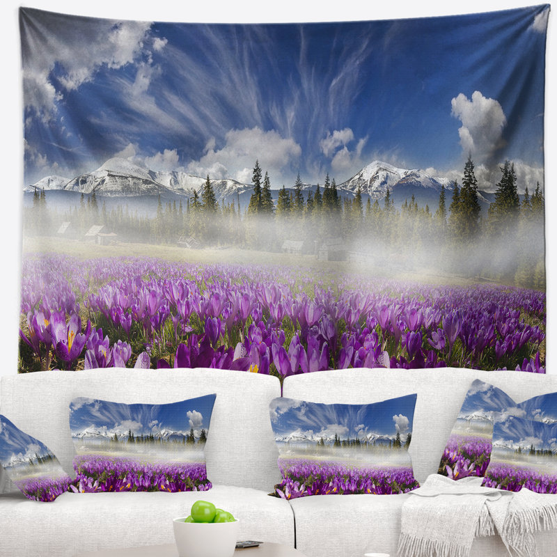 Tapisserie crocuses floral spring, H 32 po x l 39 po
