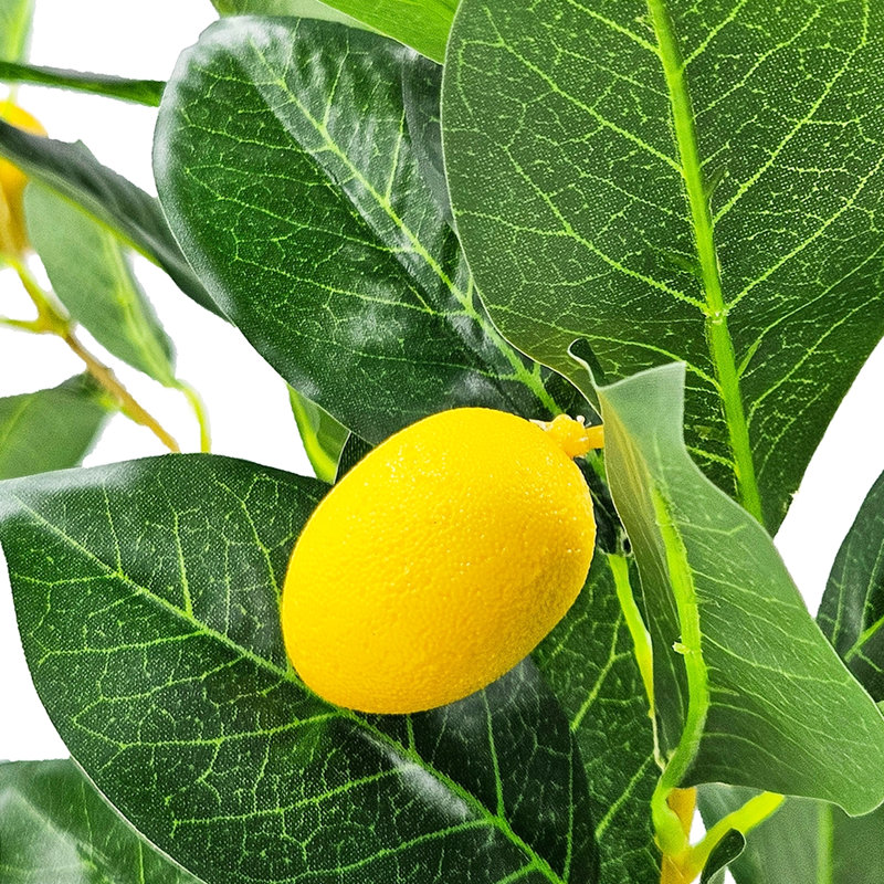 Citronnier artificiel de 31,5 pouces de hauteur avec détails réalistes et verdure en pot noir - une superbe option de décoration pour de multiples thèmes