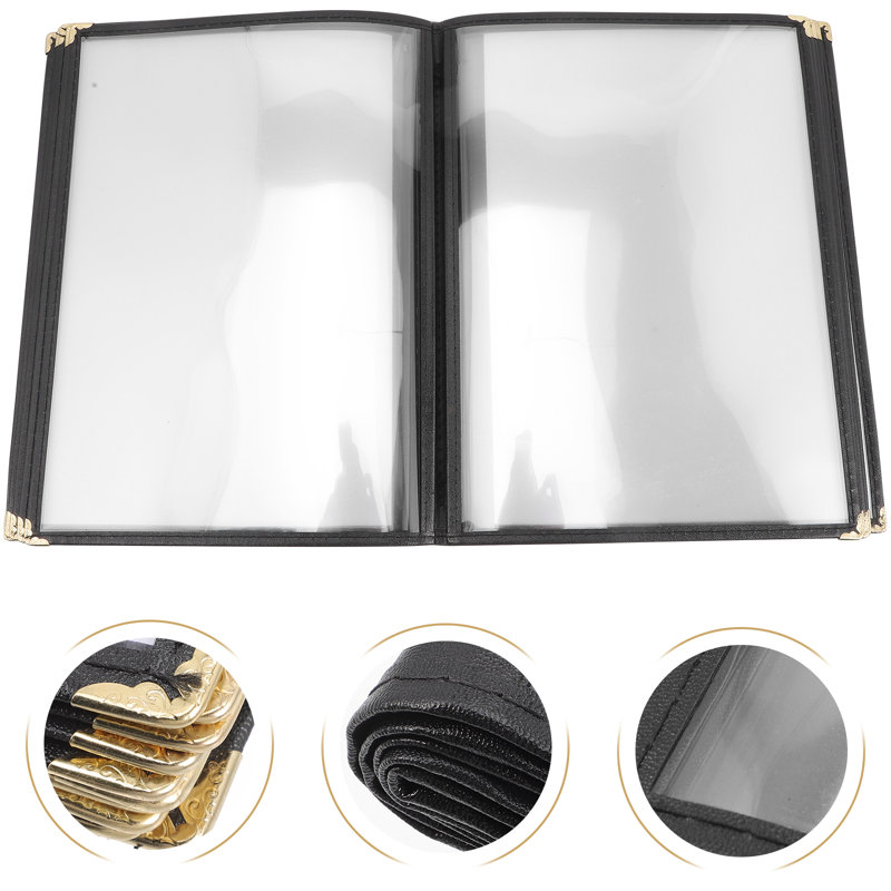 Restaurant Menu Cover Price List Paper Insert Transparent Cookbook Holder