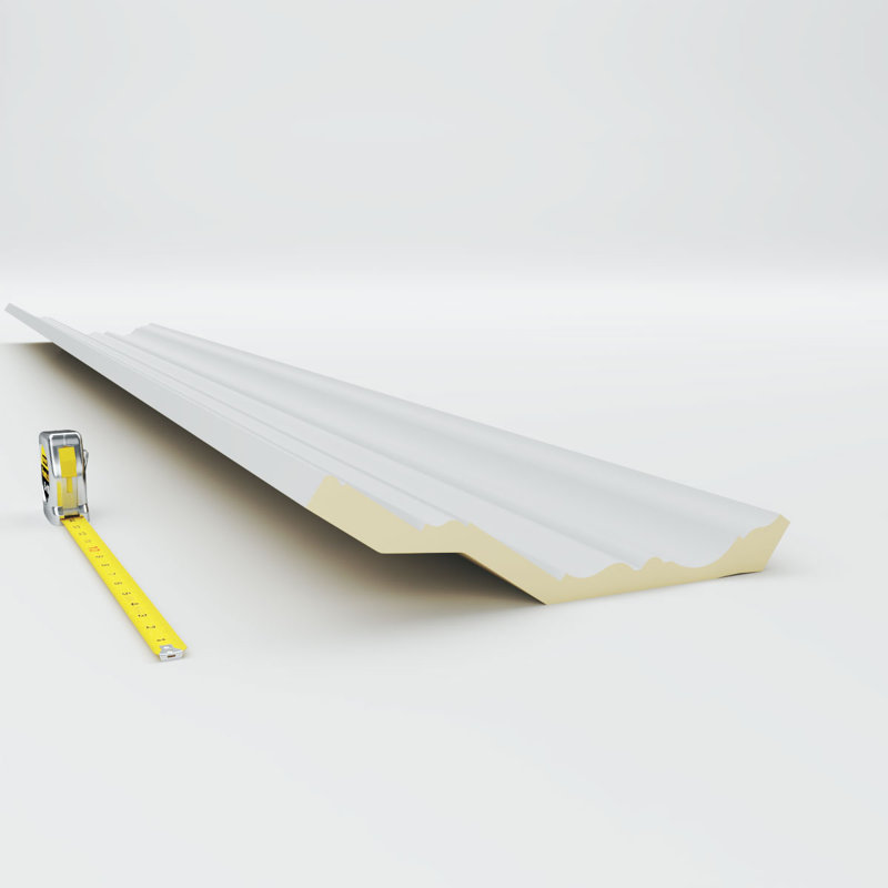 Primed White Polyurethane Geometric Crown Moulding Sample